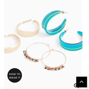 🆕MULTI BEADED HOOP EARRINGS SET - SET OF 3